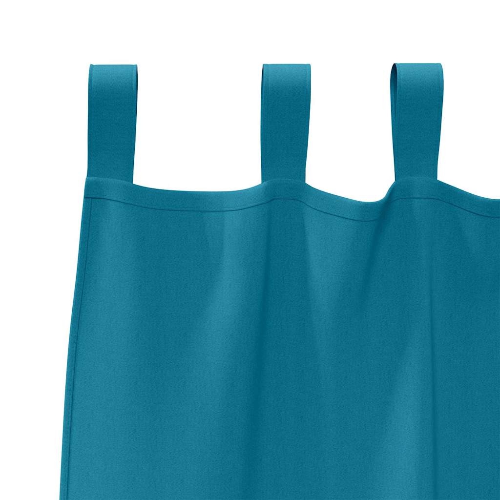 Blackout Curtains with Rings Turquoise Polyester